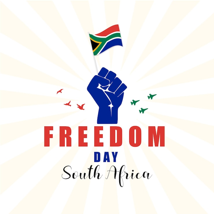 Happy freedom day of South Africa or South Africa freedom day vector poster