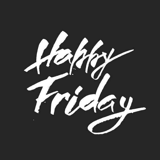 Happy Friday Trendy hand lettering quote fashion graphics art print for posters and greeting cards design