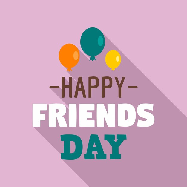 Happy friends day ballon logo flat illustration of happy friends day ballon vector logo for web design