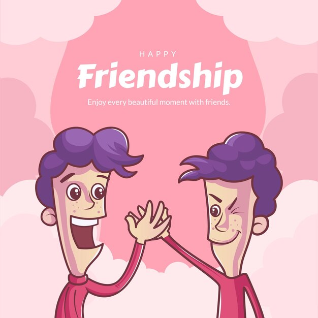 Vector happy friendship day banner design template