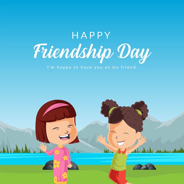 Premium Vector | Happy friendship day banner design template