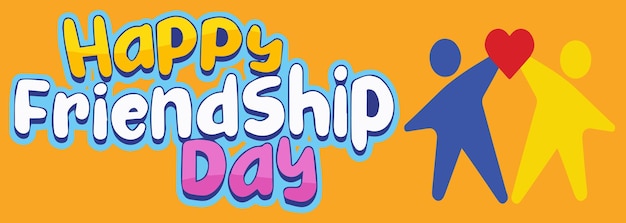 happy friendship day banner with yellow background