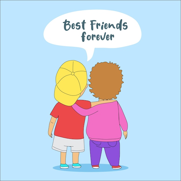 Happy friendship day best friends forever banner design friend vector