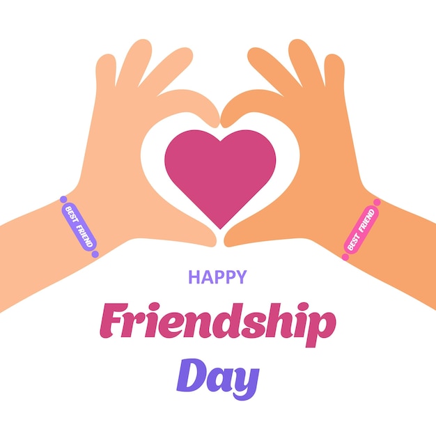 Vettore happy friendship day design per poster banner biglietto di auguri festa degli amici