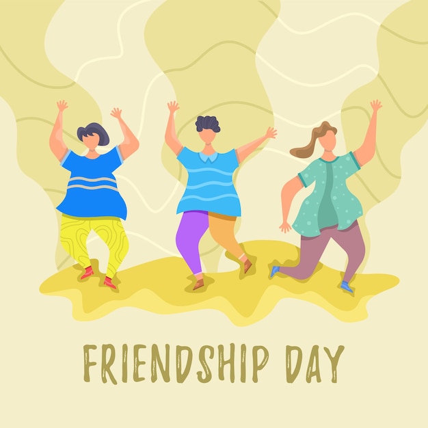 Happy friendship day flat illustration vector