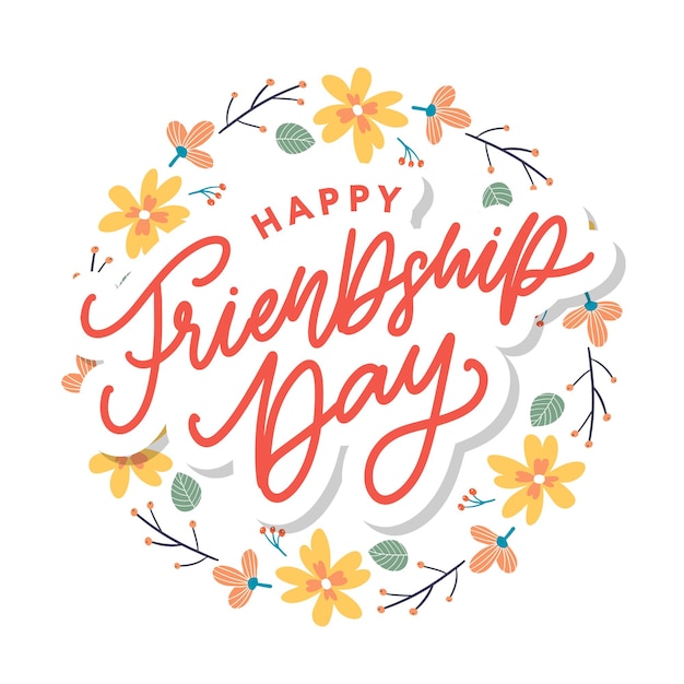 Happy friendship day greeting card.