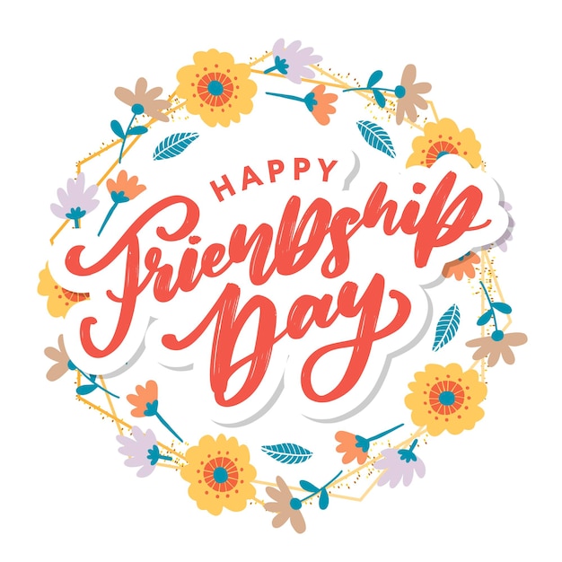 Happy friendship day greeting card.