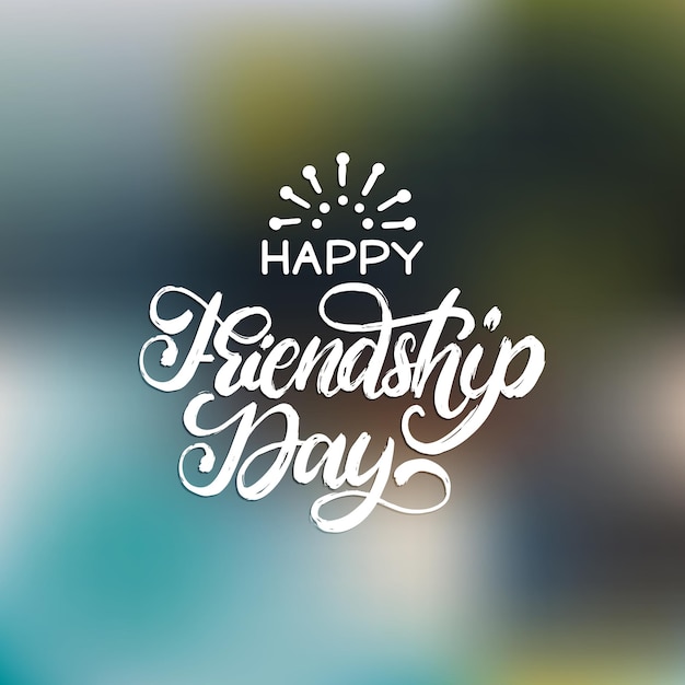 Vector happy friendship day, hand lettering. vector calligraphic design for greeting card, festive poster etc.