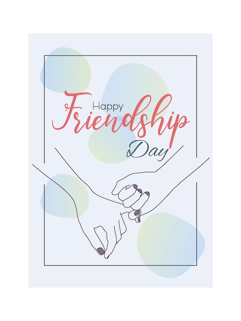 Vector happy friendship day hugging hand line illustration celebration poster