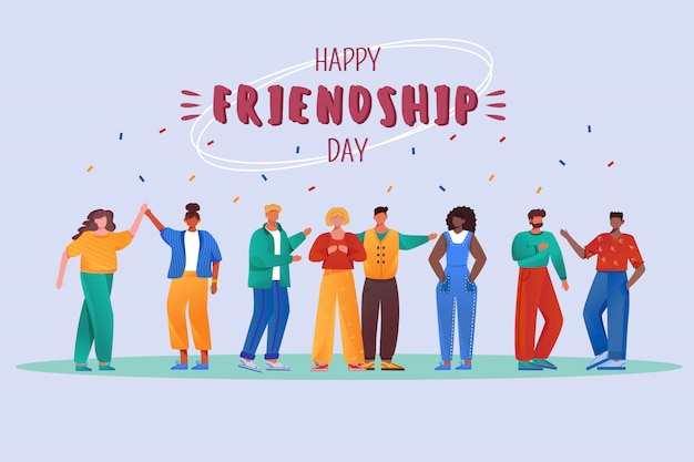 Happy friendship day. international holiday.