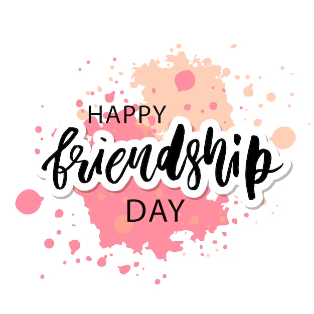 Vector happy friendship day lettering phrase