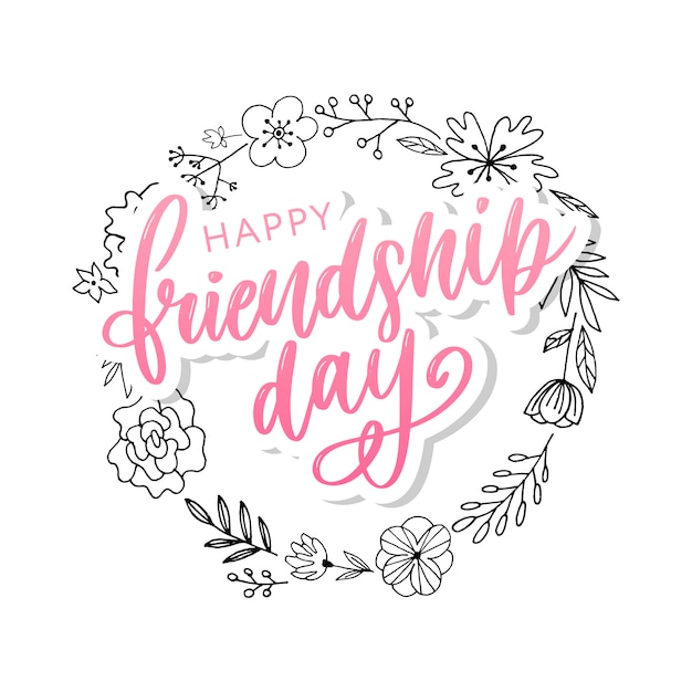 happy friendship day lettering