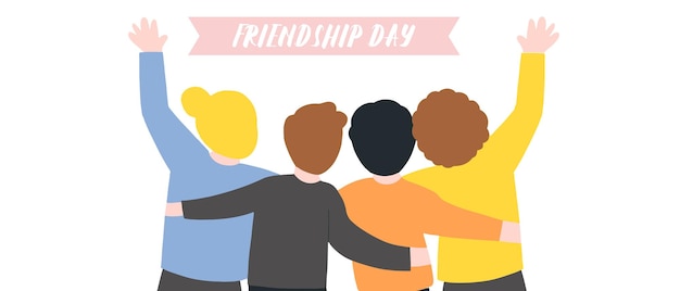 Happy friendship day people and friend smile relationship