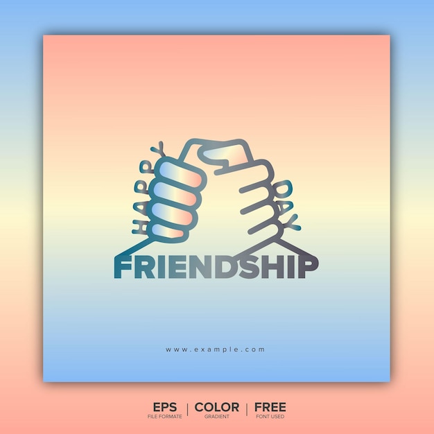 Happy friendship day post design vector with hand in hand