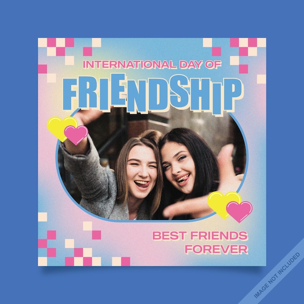 Happy Friendship Day Poster Vector Illustration