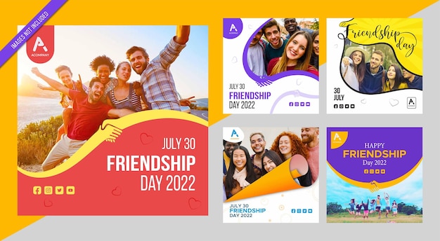 Happy Friendship Day Social Media Design Template pack