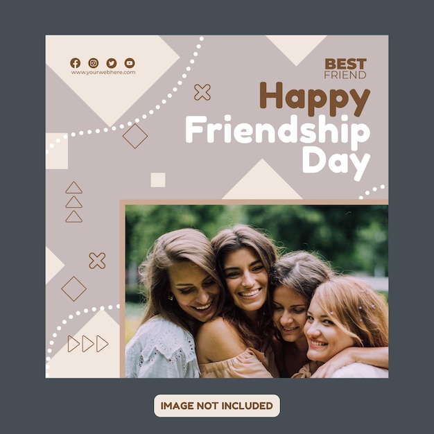 Happy Friendship day Social media post template