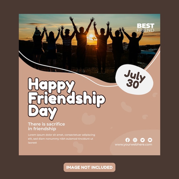 Happy friendship day social media post template