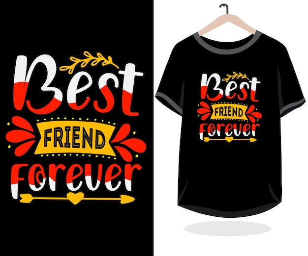 Vector happy friendship day stylish tshirt design