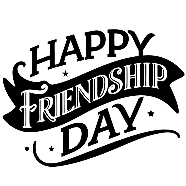 Premium Vector Happy Friendship Day Typography Design