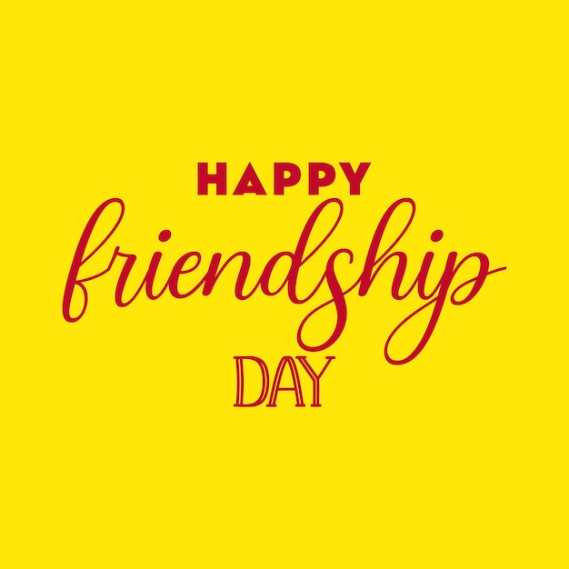 Happy friendship day vector lettering illustration Friendship day logo typography text template