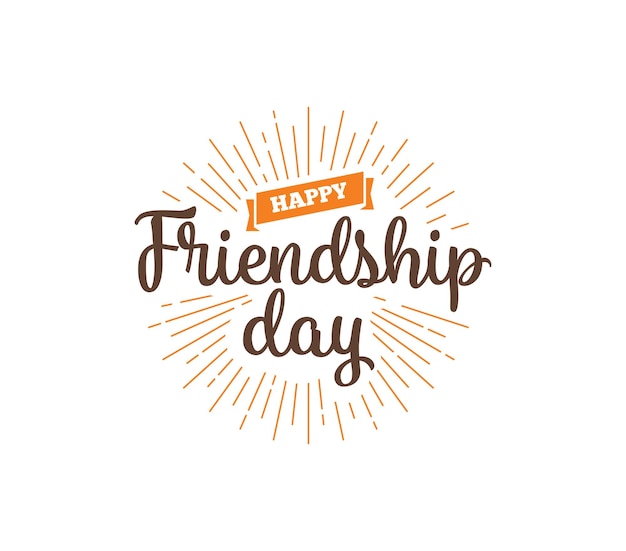 Happy Friendship day vector typographic design