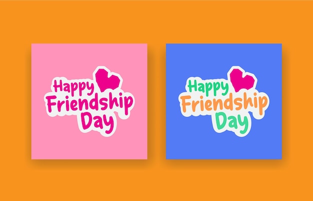 Vector happy friendship day vector typographic design