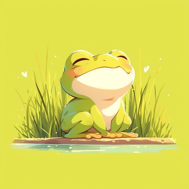 Vector a happy frog actor cartoon style