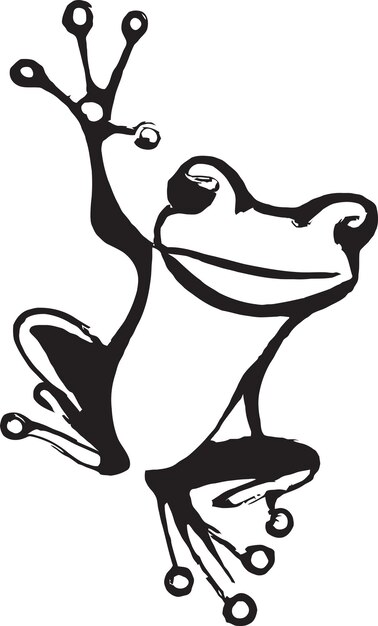 Vector happy frog icon design vector graphic