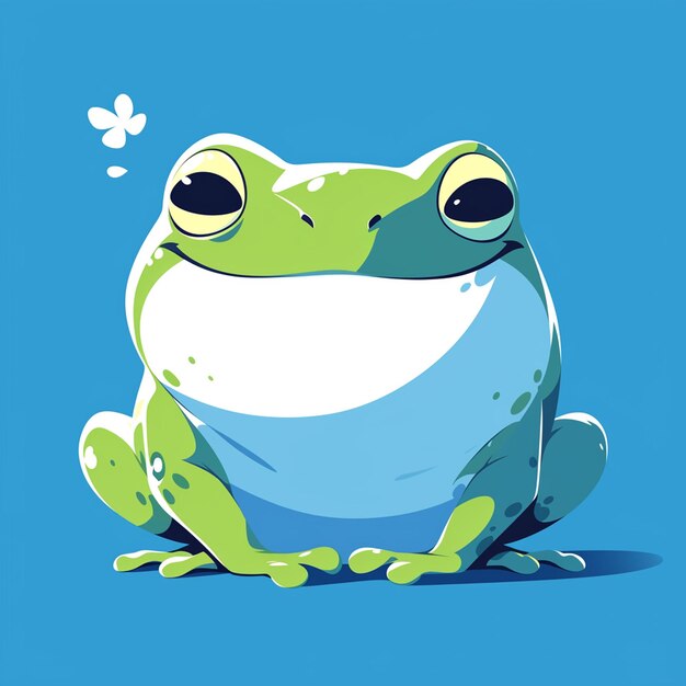 A happy frog painter cartoon style