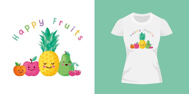 Vector happy fruits design