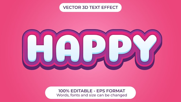 Happy Fun 3D Vector Text Effect