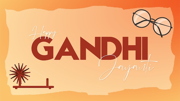 벡터 happy gandhi jayanti 10월 2일 spin 및 google을 사용한 창의적인 디자인 벡터 일러스트레이션