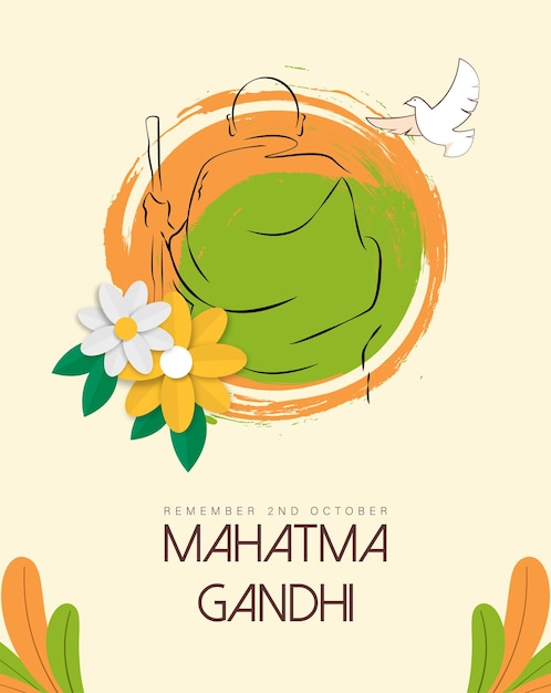 Felice gandhi jayanti illustrazione vettoriale. compleanno di mohandas karam chandra gandhi.