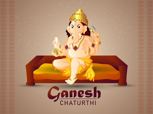 Happy ganesh chaturthi celebration greeting card