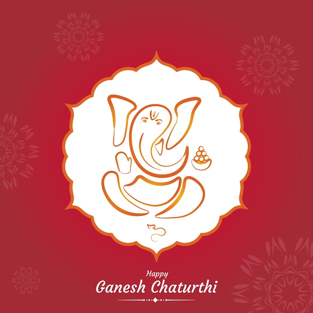 Vector happy ganesh chaturthi festival of india ganpati vector illustration design greeting card