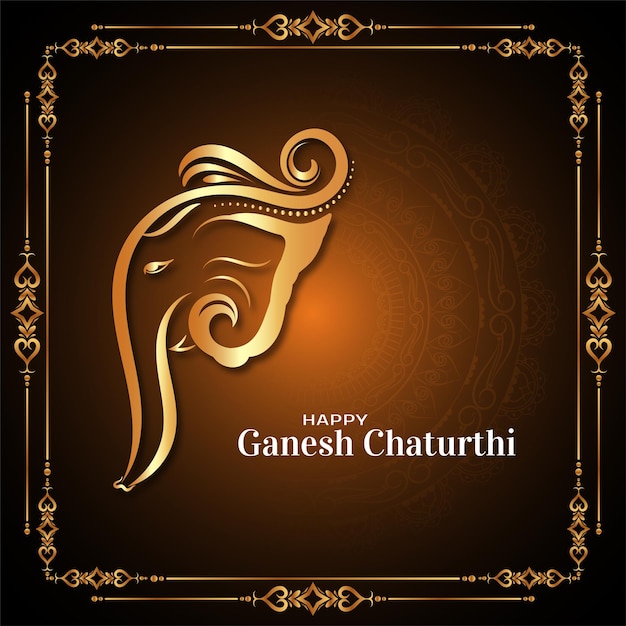 Happy ganesh chaturthi festival stylish religious background