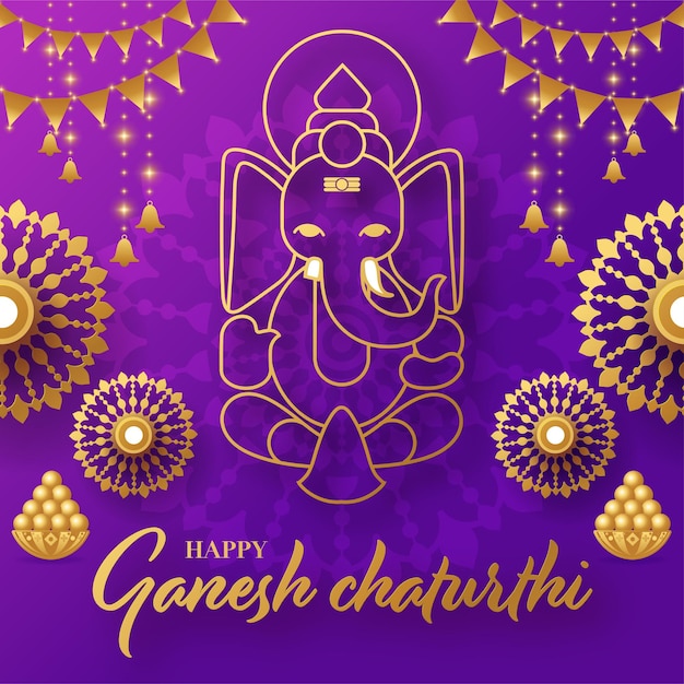 Buon festival dei saluti di ganesh chaturthi