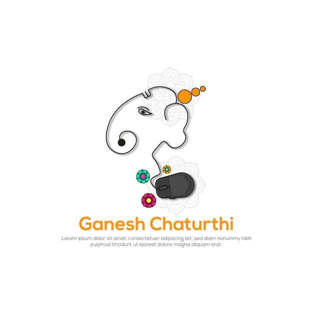 행복한 Ganesh Chaturthi 인사말. 벡터 일러스트 레이 션 디자인입니다.