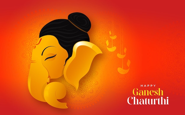 Happy ganesh chaturthi indian festival celebration background vector Illustration