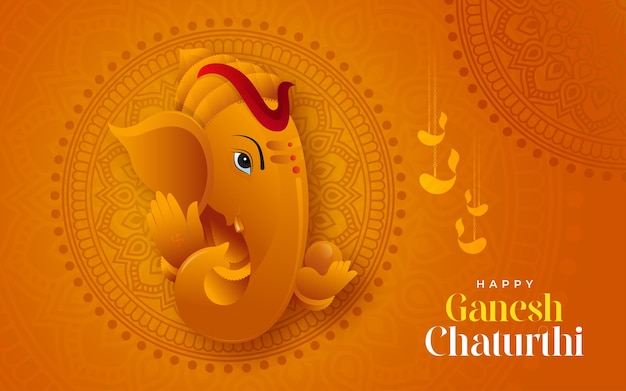 Illustrazione di vettore del fondo di celebrazione del festival indiano felice di ganesh chaturthi