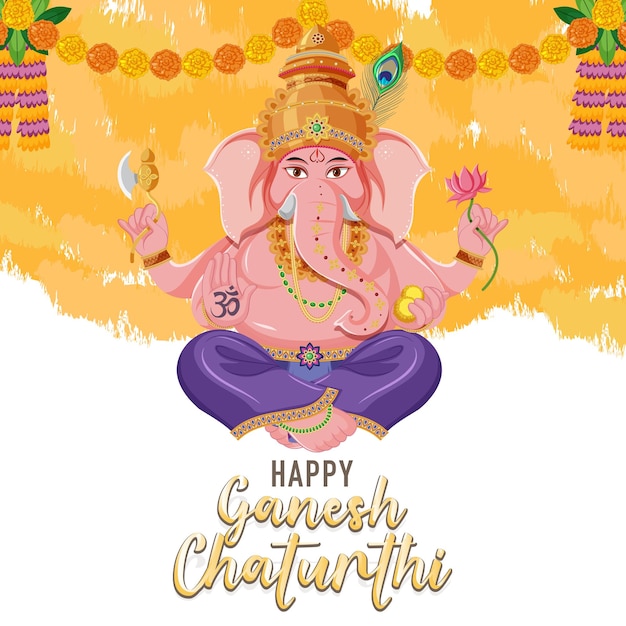 Poster di ganesh chaturthi felice