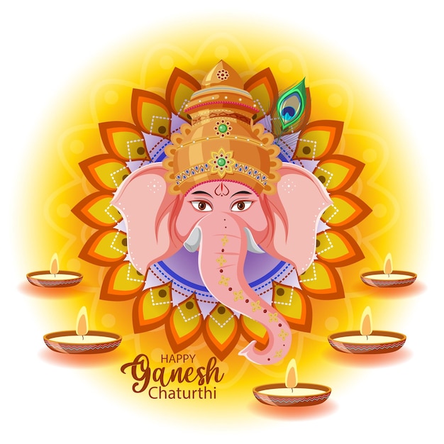 벡터 해피 ganesh chaturthi 포스터