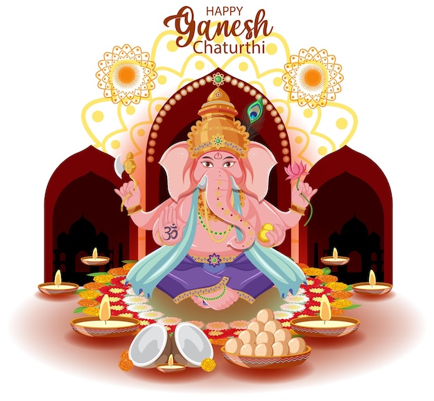 Poster di ganesh chaturthi felice