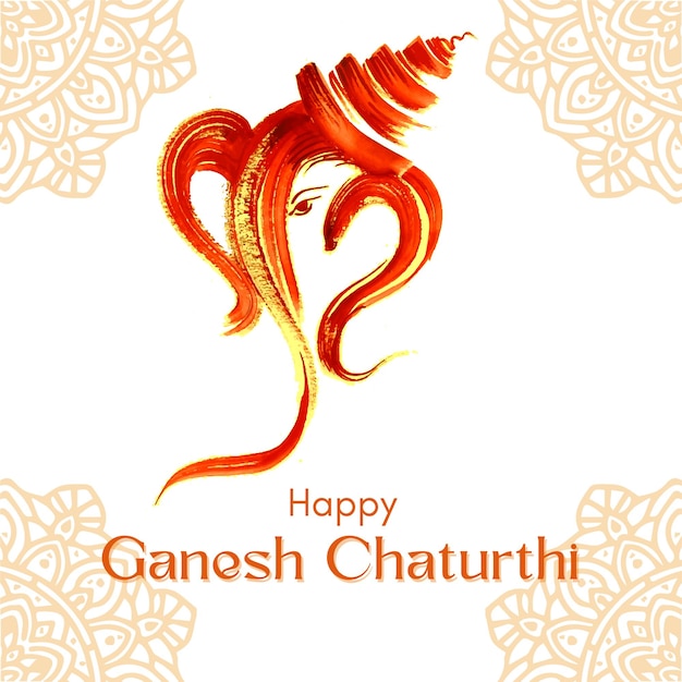 Happy Ganesh Chaturthi traditional festival background social media post design template