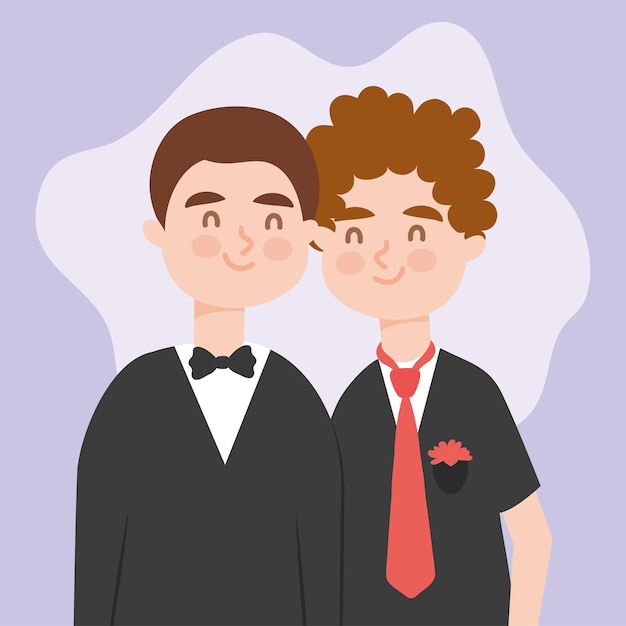 Vector happy gay couple