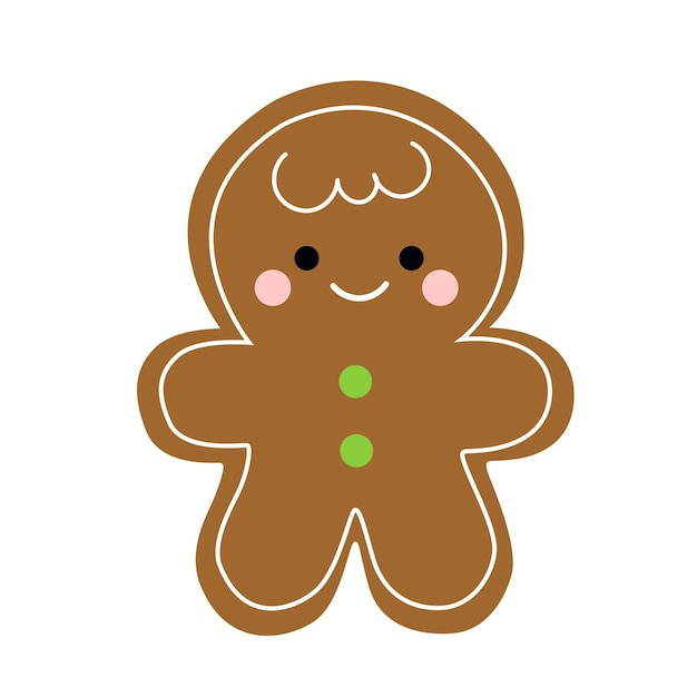 Vector happy gingerbread man