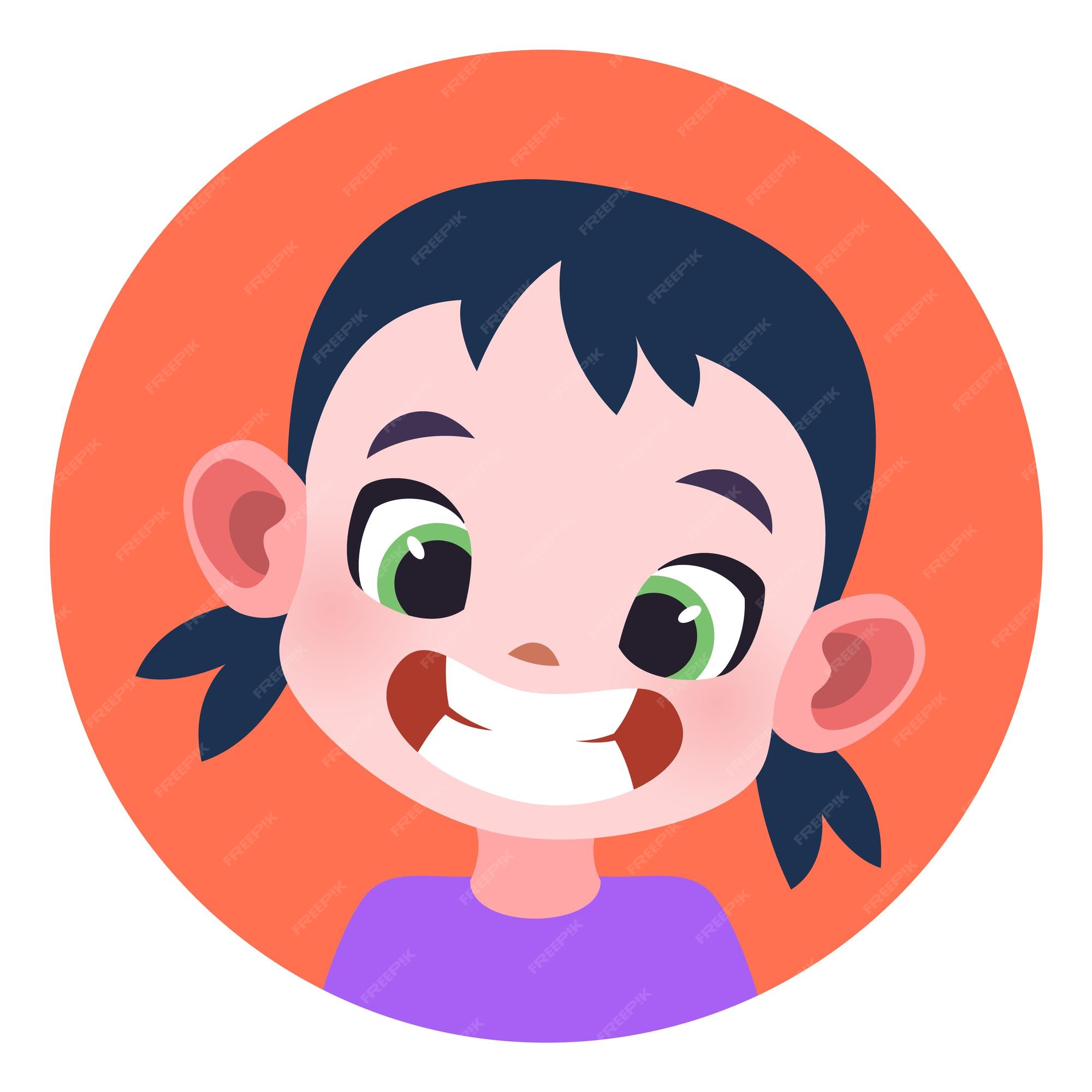 Premium Vector  Happy girl avatar. funny child profile picture