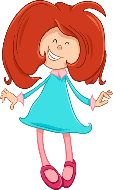 Vector happy girl cartoon character