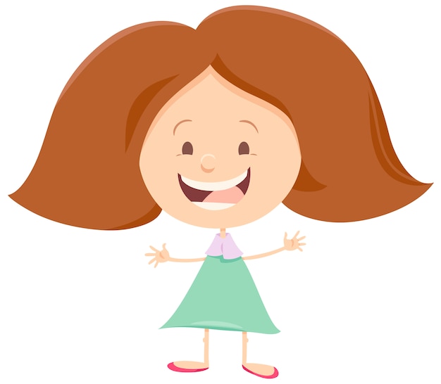 happy girl cartoon character